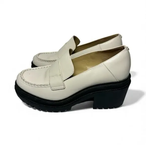 Michael Kors Women's Rocco Slip-On Platform Heeled Loafer, Light Cream, 8.5 Lug - Picture 3 of 13